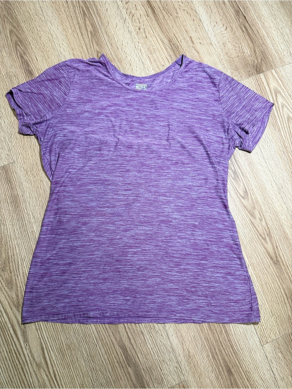 32 Degrees Cool Heather Purple Space Dye Short Sleeve Active T-Shirt Women's XL